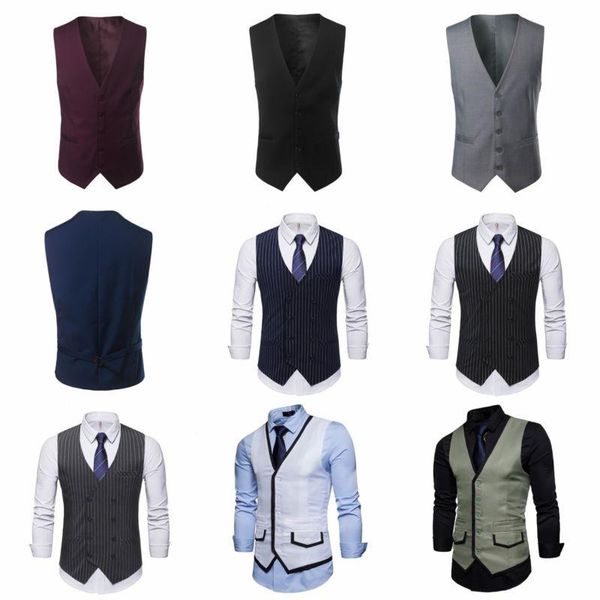men's vests botton formal business slim fit dress vest suit waistcoat v neck chain tuxedo, Black;white
men's vests botton formal business slim fit dress vest suit waistcoat v neck chain tuxedo, Black;white