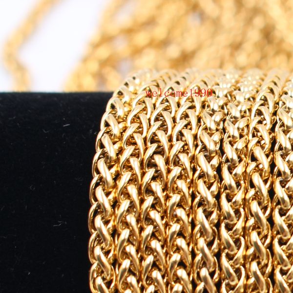 lot of 5meter/ lot in bulk jewelry finding chain gold stainless steel fashion 3mm wheat braid chain jewlery findings marking diy, Silver
lot of 5meter/ lot in bulk jewelry finding chain gold stainless steel fashion 3mm wheat braid chain jewlery findings marking diy, Silver