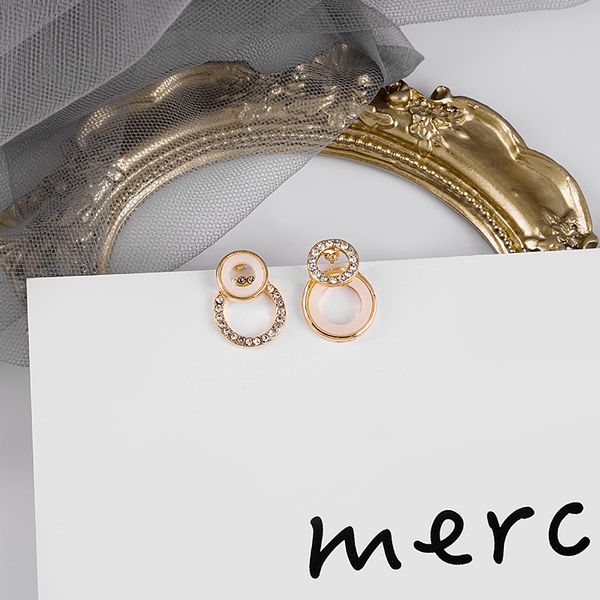 925 silver needle korea east gate temperament double ring diamond earrings fashion simple shell circle earrings, Golden
925 silver needle korea east gate temperament double ring diamond earrings fashion simple shell circle earrings, Golden
