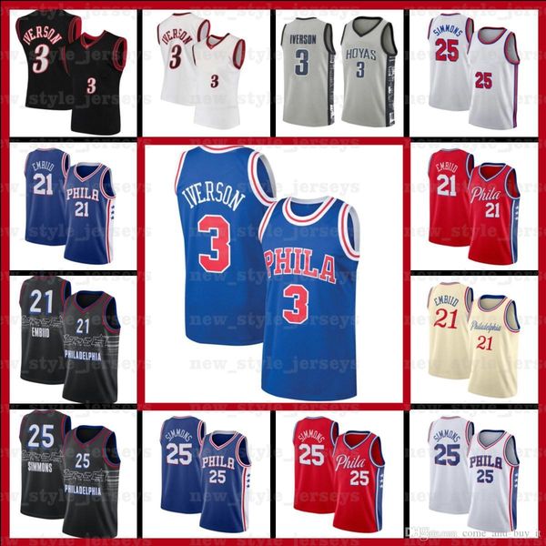 ncaa 21 joel simmons iverson embiid 25 ben 3 allen philadelphia 76er jersey men basketball jerseys, Black;red
ncaa 21 joel simmons iverson embiid 25 ben 3 allen philadelphia 76er jersey men basketball jerseys, Black;red