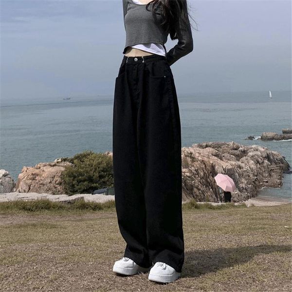 women's jeans high waist pants female black loose boyfriend women girl solid vintage white gothic stright cool trousers, Blue
women's jeans high waist pants female black loose boyfriend women girl solid vintage white gothic stright cool trousers, Blue