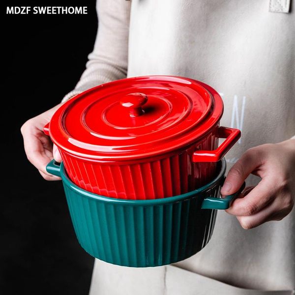bowls mdzf sweethome 1100ml ceramic oven baking bowl with lid salad noodle soup heat-resistant casserole bakeware tool
bowls mdzf sweethome 1100ml ceramic oven baking bowl with lid salad noodle soup heat-resistant casserole bakeware tool