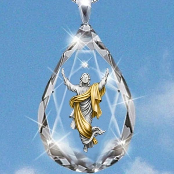 necklaces pendants jesus pattern drop shape crystal pendant men's women's sliding accessories party jewelry, Silver
necklaces pendants jesus pattern drop shape crystal pendant men's women's sliding accessories party jewelry, Silver