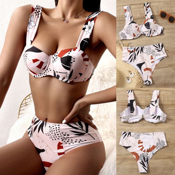 3Pieces/Lot Women Plant Flower Printing Bikini Set Two Pieces Split With Underwire Chest Pad Swimming Surfing Swimsuit, Pink
3Pieces/Lot Women Plant Flower Printing Bikini Set Two Pieces Split With Underwire Chest Pad Swimming Surfing Swimsuit, Pink