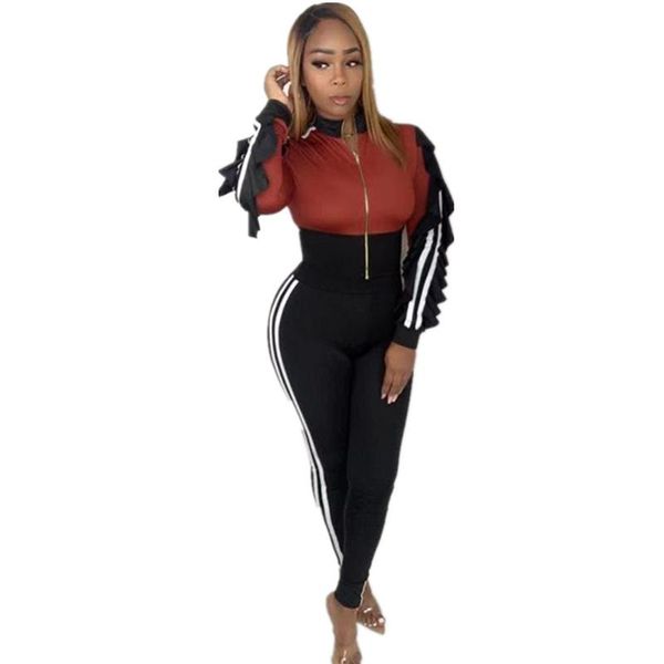 two piece dress slim style women sweatsuit ruffles sleeve tight coat and pencil pants set casual sports suit, White
two piece dress slim style women sweatsuit ruffles sleeve tight coat and pencil pants set casual sports suit, White