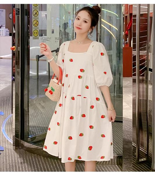 maternity dresses summer cotton dress short sleeve square collar fashion pineapple embroidery pregnant women sweet loose clothes, White
maternity dresses summer cotton dress short sleeve square collar fashion pineapple embroidery pregnant women sweet loose clothes, White