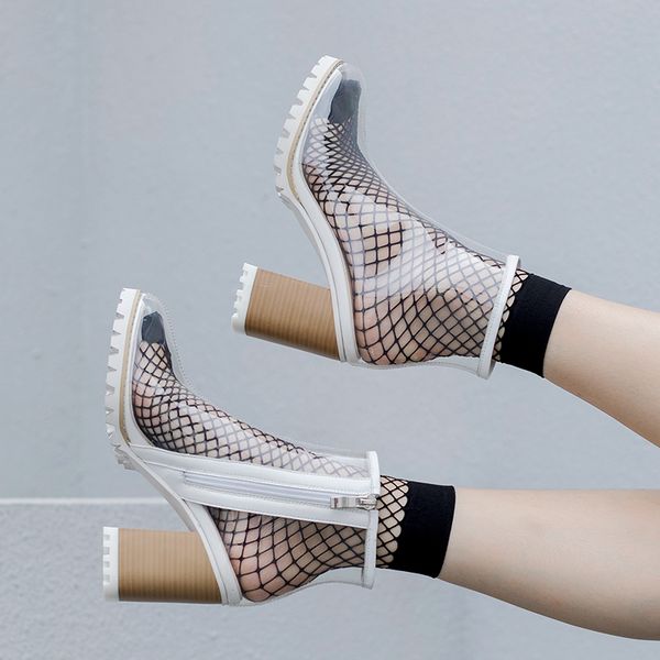 Spring Summer New Sexy PVC Transparent Boots Sandals Peep Toe Kim Kardashian Shoes Clear Chunky heels Sandals Mujer Women Boots
Spring Summer New Sexy PVC Transparent Boots Sandals Peep Toe Kim Kardashian Shoes Clear Chunky heels Sandals Mujer Women Boots