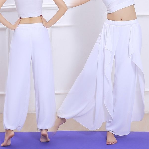 white dance rhyme yoga pants sports women's chiffon performance clothes pants loose and elegant dance belly 2021
white dance rhyme yoga pants sports women's chiffon performance clothes pants loose and elegant dance belly 2021