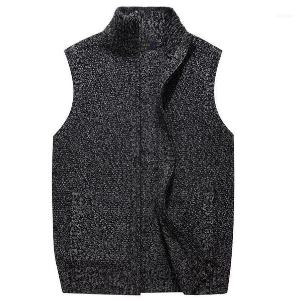 men's vests 2021 autumn winter sleeveless thick solid color stand collar zipper warm knit vest jacket1, Black;white
men's vests 2021 autumn winter sleeveless thick solid color stand collar zipper warm knit vest jacket1, Black;white