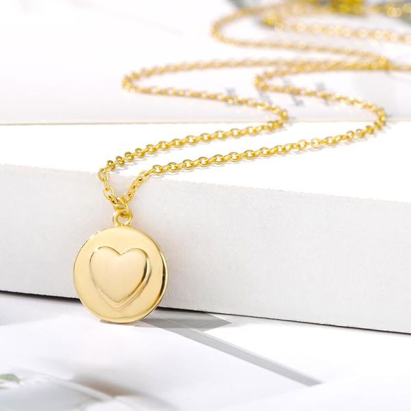pendant necklaces fashion simple heart necklace stainless steel round golden jewelry for girls gothic statement chain bijoux femme collier, Silver
pendant necklaces fashion simple heart necklace stainless steel round golden jewelry for girls gothic statement chain bijoux femme collier, Silver