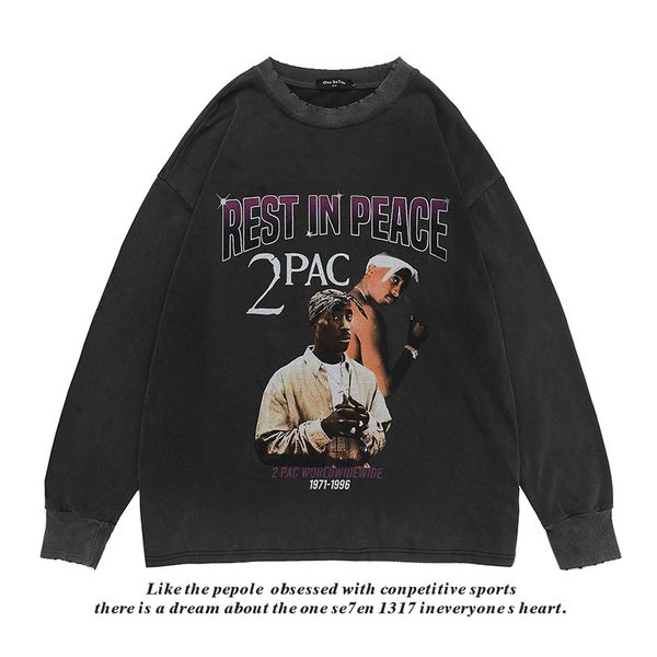 2021 tide brand ins high street washing old long sleeve dark autumn and winter hip hop coat tupac pullover men's sweater, Black
2021 tide brand ins high street washing old long sleeve dark autumn and winter hip hop coat tupac pullover men's sweater, Black