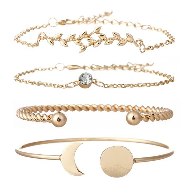 korea fashion leaves the moon shape round alloy bracelet chain twist drill bracelet for women girls, Black
korea fashion leaves the moon shape round alloy bracelet chain twist drill bracelet for women girls, Black