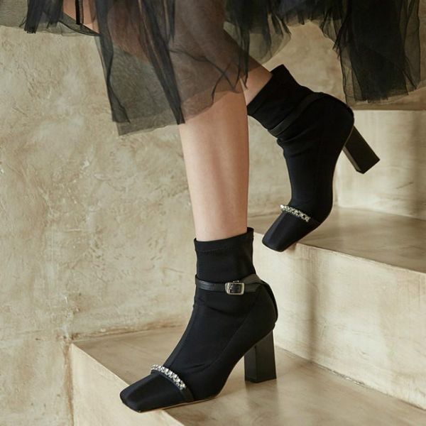 boots elastic one-step 2021 autumn and winter thin fashion women's with rhinestone buckle thick heel square toe 33-40, Black
boots elastic one-step 2021 autumn and winter thin fashion women's with rhinestone buckle thick heel square toe 33-40, Black