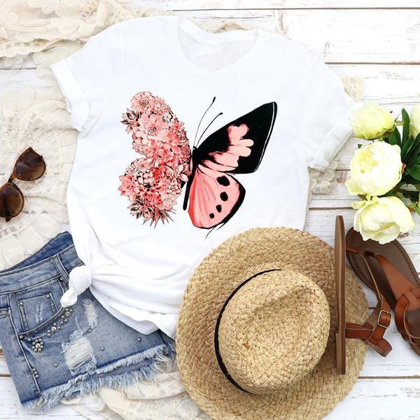 women graphic floral butterfly cartoon flower 90s girl lady tees print t shirt clothing female shirt womens t-shirt, White
women graphic floral butterfly cartoon flower 90s girl lady tees print t shirt clothing female shirt womens t-shirt, White