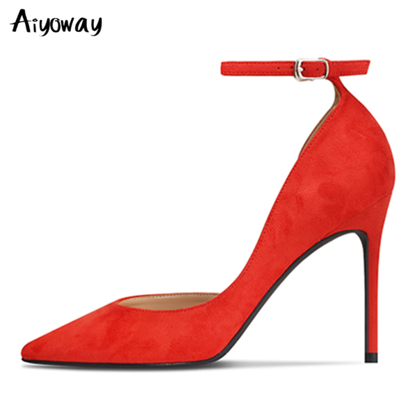 dress shoes aiyoway big size classics flock thin high heel pointed toe pumps elegant buckle strap wedding party female footwear, Black
dress shoes aiyoway big size classics flock thin high heel pointed toe pumps elegant buckle strap wedding party female footwear, Black