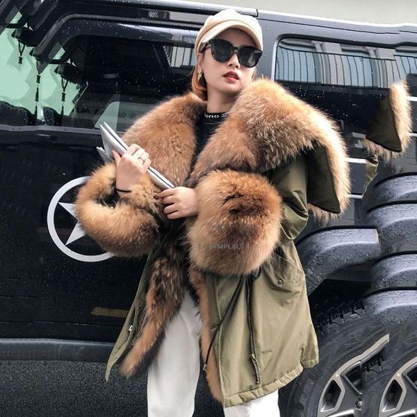 women's fur & faux 2021 fashion winter jacket women real coat big natural raccoon collar long parka white duck down, Black
women's fur & faux 2021 fashion winter jacket women real coat big natural raccoon collar long parka white duck down, Black