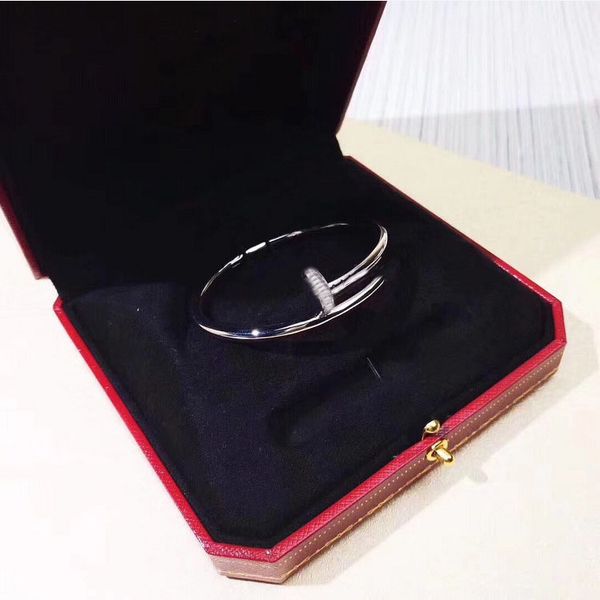 new year classic nail fashion bracelet stainless steel bracelet head and tail diamond white gold rose gold luxury exquisite gift box, Black
new year classic nail fashion bracelet stainless steel bracelet head and tail diamond white gold rose gold luxury exquisite gift box, Black