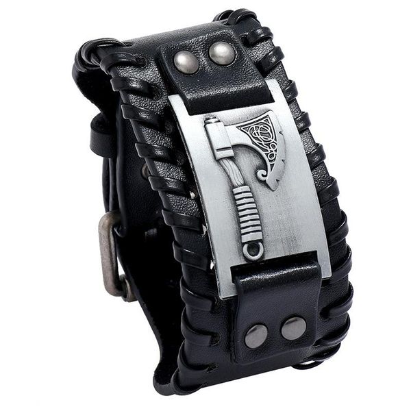 bangle jessingshow 2021 viking hatchet men leather bracelet male wide fashion metal accessories jewelry wristband, Black
bangle jessingshow 2021 viking hatchet men leather bracelet male wide fashion metal accessories jewelry wristband, Black
