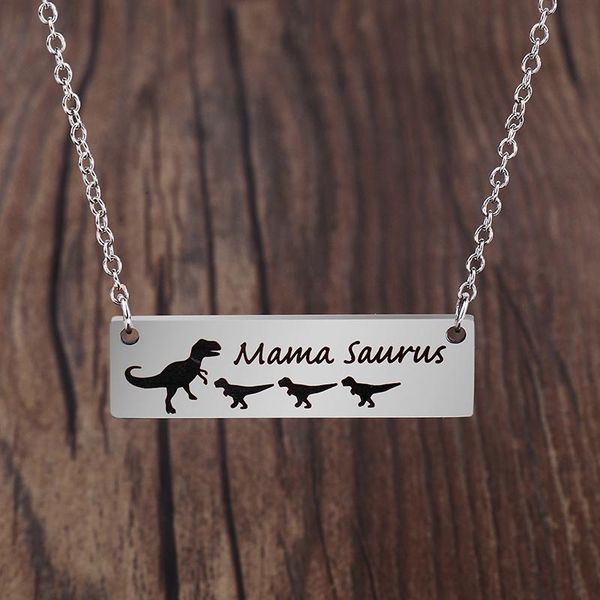 pendant necklaces fashion stainelss steel neckalce engraved mama saurus bar necklace for women mother's day gift, Silver
pendant necklaces fashion stainelss steel neckalce engraved mama saurus bar necklace for women mother's day gift, Silver