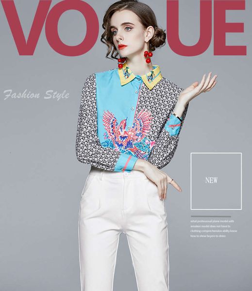 women's blouses & shirts in autumn 2020 lady and girl's retro printing shirt 100% polyester sliming casual lap, White
women's blouses & shirts in autumn 2020 lady and girl's retro printing shirt 100% polyester sliming casual lap, White