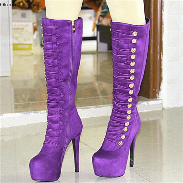 boots olomm women platform knee high stiletto heels round toe purple red black party shoes plus us size 5-15
boots olomm women platform knee high stiletto heels round toe purple red black party shoes plus us size 5-15
