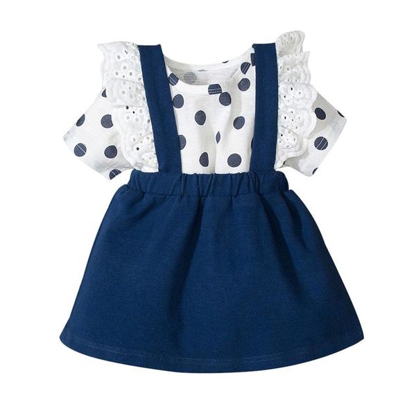 clothing sets summer kids girls pure cotton polka dot set short sleeve t-shirt + strap skirt 2pcs baby suit, White
clothing sets summer kids girls pure cotton polka dot set short sleeve t-shirt + strap skirt 2pcs baby suit, White