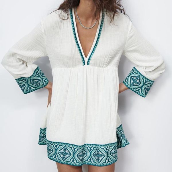 casual dresses embroidery mini dress women loose a-line vintage ladies long sleeve v-neck summer white short robe femme, Black;gray
casual dresses embroidery mini dress women loose a-line vintage ladies long sleeve v-neck summer white short robe femme, Black;gray