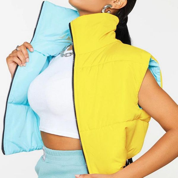 women's vests 2021 winter cropped vest coat women fashion warm sleeveless parkas high collar double-sided waistcoat casual outerwear ch, Black;white
women's vests 2021 winter cropped vest coat women fashion warm sleeveless parkas high collar double-sided waistcoat casual outerwear ch, Black;white