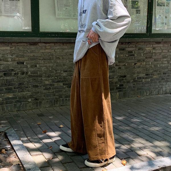 men's pants 2021 overalls corduroy drop feeling solid color wide leg straight tube autumn winter casual loose fashion, Black
men's pants 2021 overalls corduroy drop feeling solid color wide leg straight tube autumn winter casual loose fashion, Black