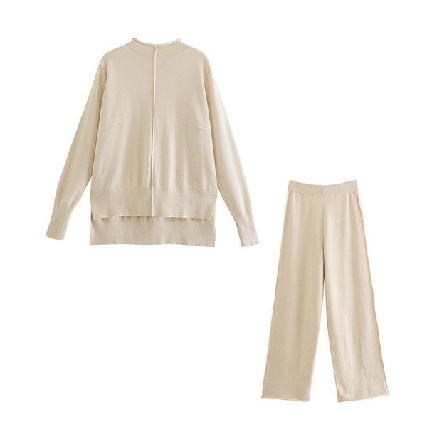 women's two piece pants 2021 autumn european and american knitted casual suit, western fashion, lazy temperament two-piece suit, White
women's two piece pants 2021 autumn european and american knitted casual suit, western fashion, lazy temperament two-piece suit, White