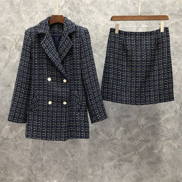 mid-length suit short skirt two-piece womens clothing autumn european goods new plaid commuter suit 9z, White;black
mid-length suit short skirt two-piece womens clothing autumn european goods new plaid commuter suit 9z, White;black