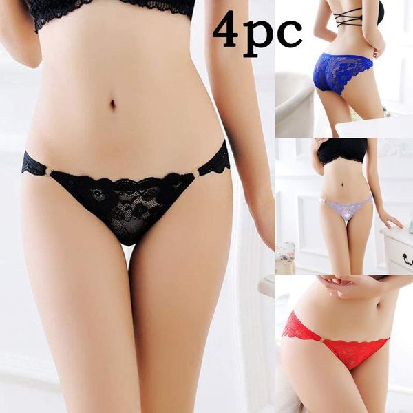 women's panties 4pc women lace lingerie temptation low-waist embroidery thong transparent hollow out underwear female g string, Black;pink
women's panties 4pc women lace lingerie temptation low-waist embroidery thong transparent hollow out underwear female g string, Black;pink