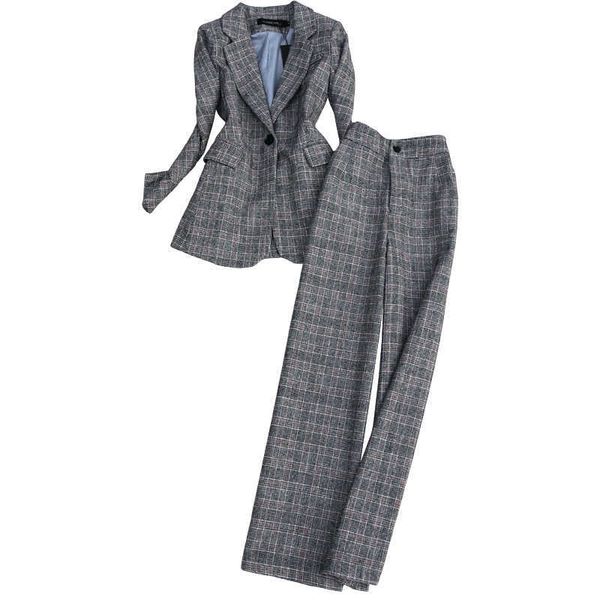spring and autumn women's professional wear slim-fit plaid all-match elegant suit two-piece high-waist wide-leg pants 210527, White
spring and autumn women's professional wear slim-fit plaid all-match elegant suit two-piece high-waist wide-leg pants 210527, White