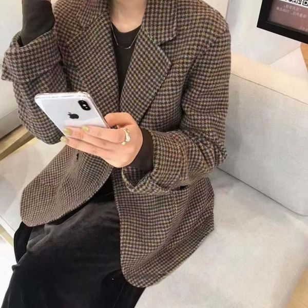 women's wool & blends european check suit double-sided cashmere coat short man autumn winter loose korean, Black
women's wool & blends european check suit double-sided cashmere coat short man autumn winter loose korean, Black