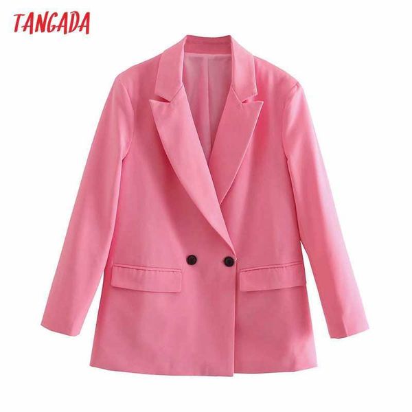 tangada women solid pink blazer coat vintage double breasted pocket fashion female casual chic 4m181 210609, White;black
tangada women solid pink blazer coat vintage double breasted pocket fashion female casual chic 4m181 210609, White;black
