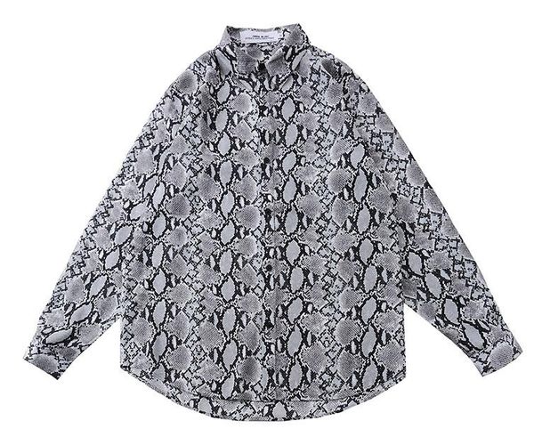 2021 men hip hop fashion loose style snake print long sleeve shirt streetwear, White;black
2021 men hip hop fashion loose style snake print long sleeve shirt streetwear, White;black