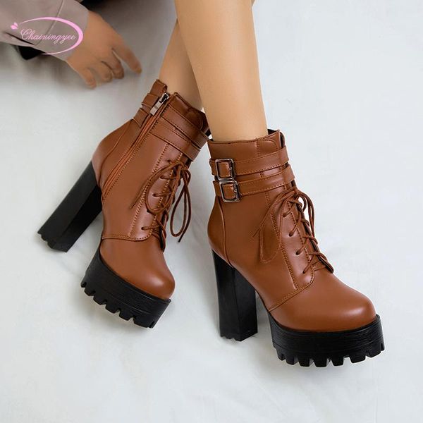 boots street style comfortable round toe ankle lace-up buckle zipper platform high-heeled chunky motorcycle women's shoes, Black
boots street style comfortable round toe ankle lace-up buckle zipper platform high-heeled chunky motorcycle women's shoes, Black