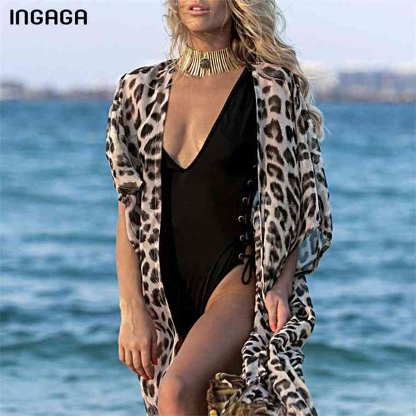 ingaga leopard print long beach dress cardigan beachwear cover up half sleeve swimwear belted bathing suit women 2021, White;black
ingaga leopard print long beach dress cardigan beachwear cover up half sleeve swimwear belted bathing suit women 2021, White;black