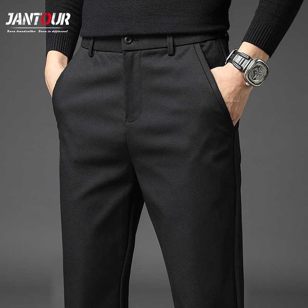 brand men's casual pants business classics straight fashion black blue gray work trousers male large size 28-38 210707
brand men's casual pants business classics straight fashion black blue gray work trousers male large size 28-38 210707