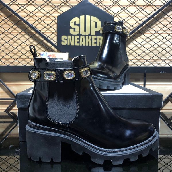 woman's leather designer boots shoes lace up ribbon belt buckle ankle factory direct female rough heel round head autumn winter martin, Black
woman's leather designer boots shoes lace up ribbon belt buckle ankle factory direct female rough heel round head autumn winter martin, Black