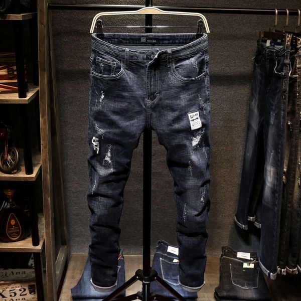 summer black hole jeans men's slim leggings youth autumn beggar pants men's korean fashion, Blue
summer black hole jeans men's slim leggings youth autumn beggar pants men's korean fashion, Blue
