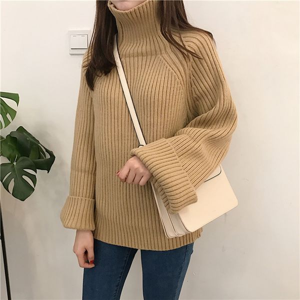 2021 new women winter thick turtleneck sweater casual female loose fit knitted pullovers solid color warm knitwear divt, White;black
2021 new women winter thick turtleneck sweater casual female loose fit knitted pullovers solid color warm knitwear divt, White;black