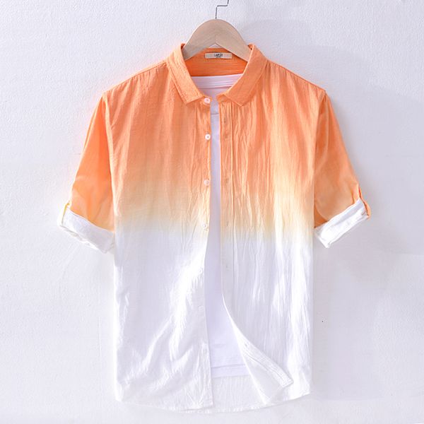2021 new gradient color long-sleeved linen casual loose shirts men spring and summer orange shirt mens chemise camisa sxn3, White;black
2021 new gradient color long-sleeved linen casual loose shirts men spring and summer orange shirt mens chemise camisa sxn3, White;black