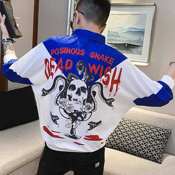summer skull printed shirts men short sleeve loose casual pullover hip-hop harajuku streetwear social party nightclub clothing 210527, White;black
summer skull printed shirts men short sleeve loose casual pullover hip-hop harajuku streetwear social party nightclub clothing 210527, White;black
