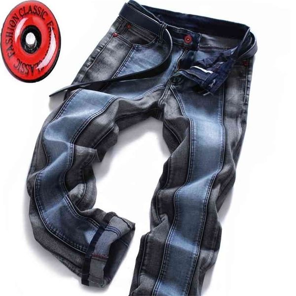 winter color block men's jeans pants slim straight fashion brands rock elastic designer jeans for men 210716, Blue
winter color block men's jeans pants slim straight fashion brands rock elastic designer jeans for men 210716, Blue