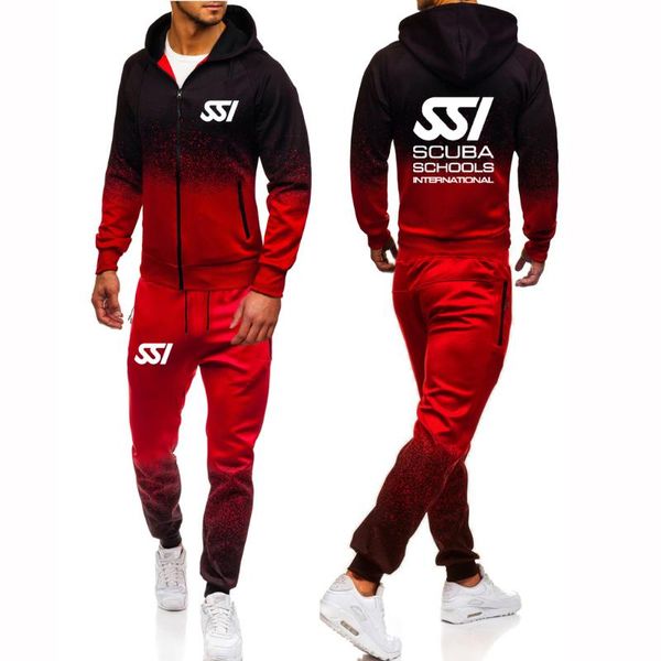 men's tracksuits spring personality suits scuba schools international logo ssi print customizable gradient color men cardigan+pants set, Gray
men's tracksuits spring personality suits scuba schools international logo ssi print customizable gradient color men cardigan+pants set, Gray