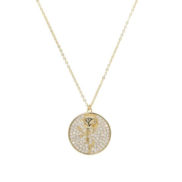 pendant necklaces 2021 white cubic zirconia round coin necklace gold filled fashion women geometric rose flower engraved wedding jewelry, Silver
pendant necklaces 2021 white cubic zirconia round coin necklace gold filled fashion women geometric rose flower engraved wedding jewelry, Silver