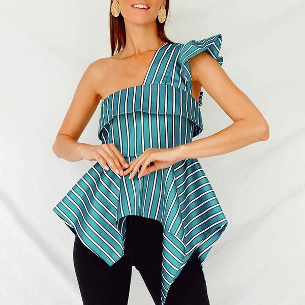 women's blouses & shirts women blouse butterfly sleeve irregular ruffles high waist slim shirt female striped sleeveless fashion 2021 s, White
women's blouses & shirts women blouse butterfly sleeve irregular ruffles high waist slim shirt female striped sleeveless fashion 2021 s, White