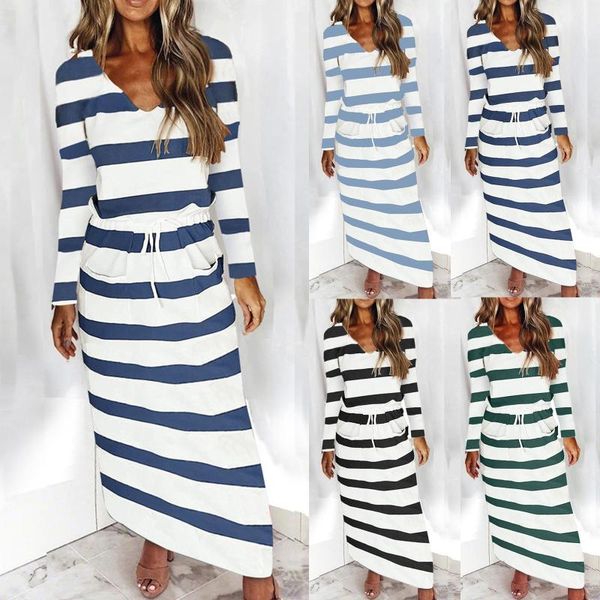 casual dresses long dress for women striped drawstring v-neck sleeve ladies fashion autumn female clothing mujer vestidos 3xl, Black;gray
casual dresses long dress for women striped drawstring v-neck sleeve ladies fashion autumn female clothing mujer vestidos 3xl, Black;gray