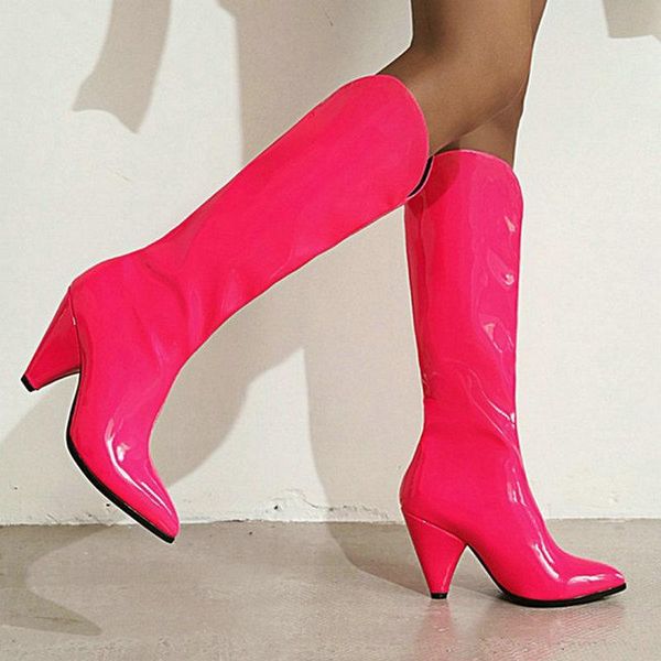 boots rose red orange yellow black women knee high spike heel slip on ladies patent pu leather pointed toe
boots rose red orange yellow black women knee high spike heel slip on ladies patent pu leather pointed toe